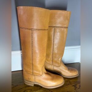 Frye Caramel Sabrina Campus Leather Tall boot 7B